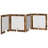 vidaXL Klappbares Hundetor mit St&auml;ndern 4 pcs Ger&auml;ucherte Eiche 401 cm