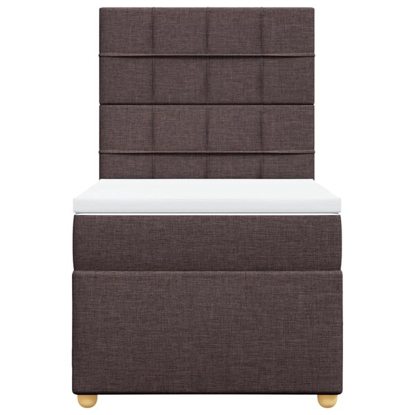 vidaXL Boxspringbett mit Matratze Dunkelbraun 90x200 cm Stoff