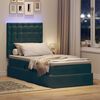 vidaXL Bett mit Stauraum und LED mit LED Dunkelgr&uuml;n 90 x 200 cm Samt