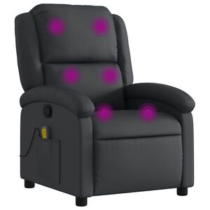 vidaXL Massagesessel Relaxsessel Echtleder Schwarz