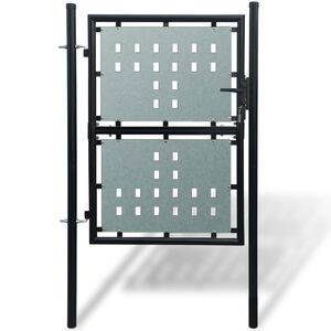 vidaXL Schwarzes Einzelt&uuml;r-Gartentor 100x125 cm