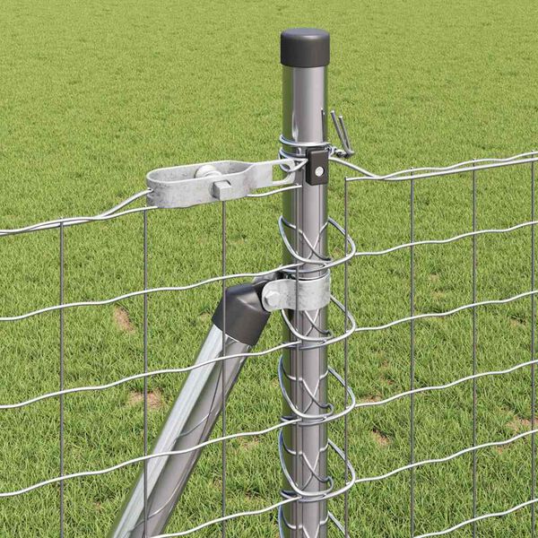 vidaXL Zaunpfosten 7 pcs Silber Stahl