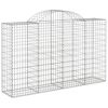 vidaXL Gabionen mit Hochbogen 15Stk. 200x50x120/140cm Verzinktes Eisen