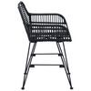 vidaXL Esszimmerstuhl 2 pcs Schwarz 55 x 50 x 74 cm Rattan und Eisen