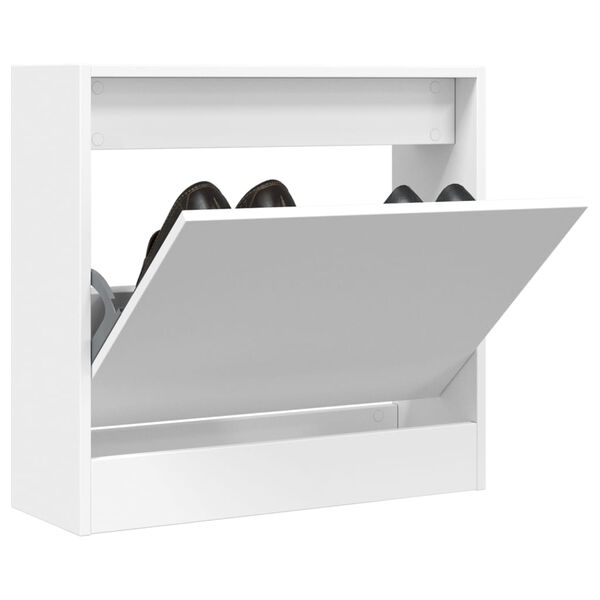 vidaXL Schuhschrank Wei&szlig; 60x21x57 cm Holzwerkstoff