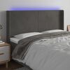 vidaXL LED Kopfteil Dunkelgrau 163x16x118/128 cm Samt