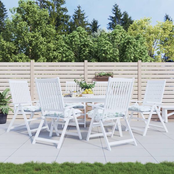 vidaXL Stuhlkissen 6 Stk. Blattmuster 40x40x7 cm Stoff