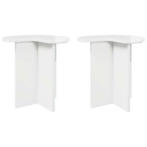 vidaXL Beistelltisch 2 Stk. Hochglanz Wei&szlig; &Oslash; 39 x 38 cm Holzwerkstoff