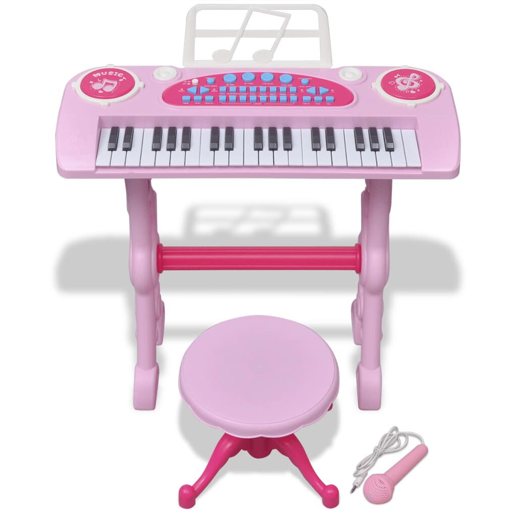 Kinder Piano Keyboard Hocker Klavier Spielzeug Mikrofon 53 x 20 x 48 cm 