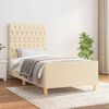 vidaXL Bettgestell ohne Matratze Creme 90x200 cm Stoff