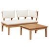 vidaXL Gartenbank und Tischset 2 stk. Creme und Braun Massivholz Teak