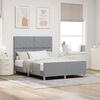 vidaXL Bettgestell mit Kopfteil Hellgrau 140 x 190 cm Stoff