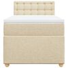 vidaXL Boxspringbett mit Matratze Creme 90x190 cm Stoff