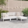 vidaXL Gartensofa 3-Sitzer mit Hocker Wei&szlig; Massivholz Kiefer
