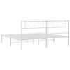 vidaXL Bettgestell mit Kopfteil Metall Wei&szlig; 160x200 cm