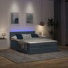 vidaXL Ottoman-Bett mit Matratze & LEDs Dunkelgrau 140x190 cm Samt