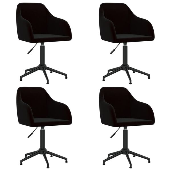 vidaXL Esszimmerst&uuml;hle 4 Stk. Drehbar Schwarz Samt