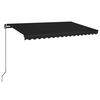 vidaXL Markise Manuell Einziehbar mit LED 450x350 cm Anthrazit