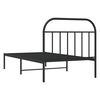 vidaXL Bettgestell mit Kopfteil Metall Schwarz 100x200 cm