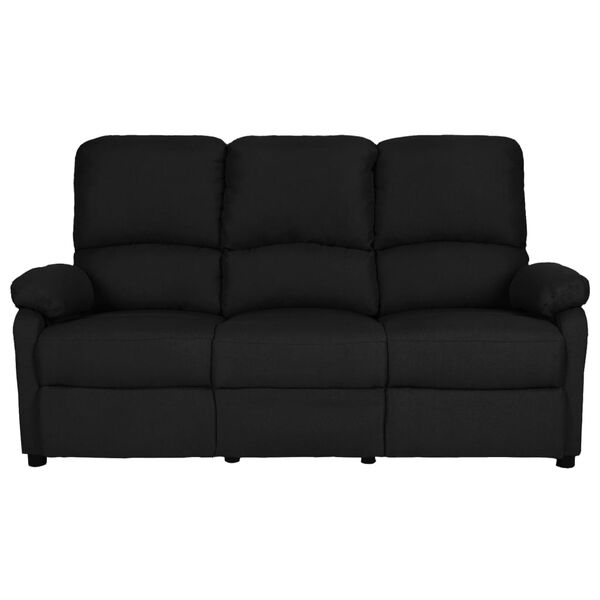 vidaXL 3-Sitzer-Sofa Verstellbar Schwarz Stoff