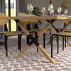 CIME Tischbeine X-f&ouml;rmig 77,8x71 cm Holz und Metall Natur