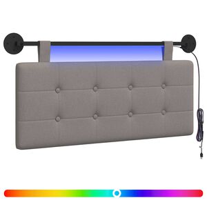 vidaXL H&auml;ngendes Kopfteil Mit LED Licht Taupe Stoff
