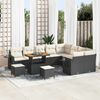 vidaXL Garten-Sofa-Set mit Kissen 12 pcs Schwarz und Creme