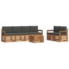 vidaXL Outdoor-Sofagarnitur mit Kissen 7 pcs Natur und Anthrazit