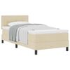 vidaXL Boxspringbett mit Matratze mit Kopfteil Creme 80 x 200 cm Stoff
