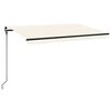 vidaXL Markise Manuell Einziehbar mit LED 450x300 cm Creme