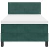 vidaXL LED Boxspringbett mit Matratze Dunkelgr&uuml;n 90 x 190 cm Samt
