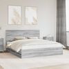 vidaXL Bettrahmen Graues Sonoma 180 x 200 cm Ingenieurs Holz