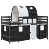 vidaXL Kinderhochbett mit Tunnel Wei&szlig; & Schwarz 90x190 cm Kiefernholz