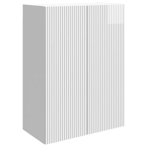 vidaXL Wandschrank 66 x 34,5 x 90 cm Holzwerkstoff Hochglanz Wei&szlig;