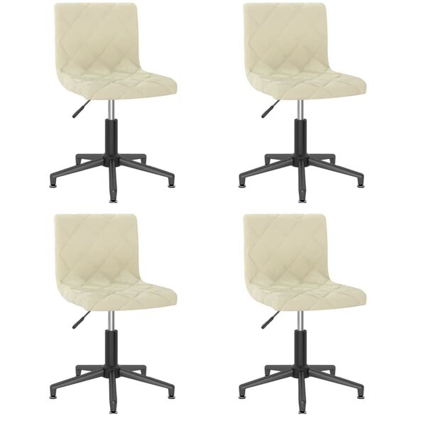 vidaXL Esszimmerst&uuml;hle 4 Stk. Drehbar Creme Samt