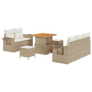 vidaXL Gartensofa-set 10 stk. Beige und Creme Poly-Rattan