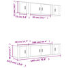 vidaXL 6-tlg. TV-Schrank-Set Wei&szlig; Holzwerkstoff
