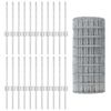 vidaXL Zaun mit Pfosten Silber 0,4 x 50 m Stahl