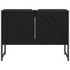 vidaXL Badezimmermöbel-Set mit Regal 3 pcs Schwarz Holzwerkstoff