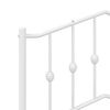 vidaXL Bettgestell mit Kopfteil Metall Wei&szlig; 90x190 cm