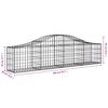 vidaXL Gabionen mit Hochbogen 11 Stk. 200x30x40/60 cm Verzinktes Eisen