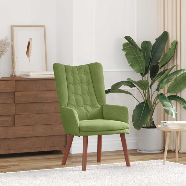 vidaXL Sessel Hellgr&uuml;n 63 x 67 x 94 cm Samt