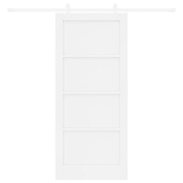 vidaXL Schiebet&uuml;r Wei&szlig; 86 x 198,5 cm Massives Kiefernholz