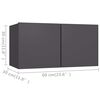 vidaXL 3-tlg. TV-Schrank-Set Grau Holzwerkstoff