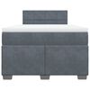 vidaXL Boxspringbett mit Matratze Dunkelgrau 120x190 cm Samt