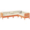 vidaXL 6-tlg. Garten-Sofagarnitur mit Kissen Wachsbraun Kiefernholz