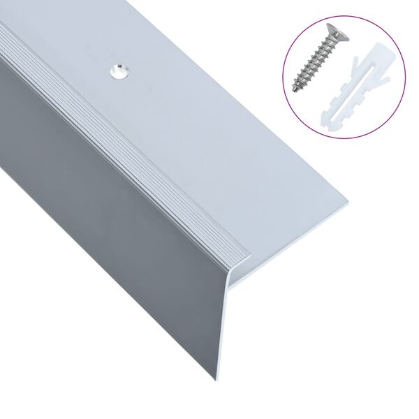 vidaXL Treppenkanten in F-Form 15 Stk. Aluminium 134 cm Silbern