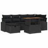 vidaXL Gartensofa-set 7 stk. Schwarz Poly-Rattan