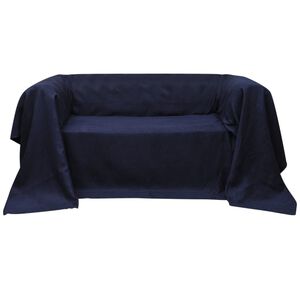 vidaXL Micro-Suede Sofa&uuml;berwurf Tagesdecke Marineblau 140 x 210 cm