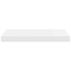 vidaXL Schweberegale 2 Stk. Hochglanz-Wei&szlig; 50x23x3,8 cm MDF